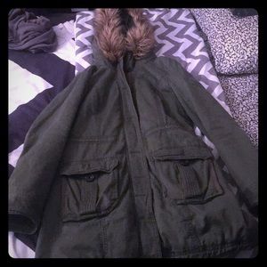 LARGE Khaki Green Abercrombie & Fitch Winter Coat